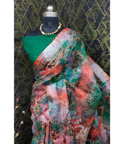 Generic Women's Cotton Linen Woven Design Saree With Unstitched Blouse 5.5Mtr (Green) Generic Women's Cotton Linen Woven Design Saree With Unstitched Blouse 5.5Mtr (Green)