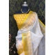 Generic Women's Cotton Linen Woven Design Saree With Unstitched Blouse 5.5Mtr (Yellow)