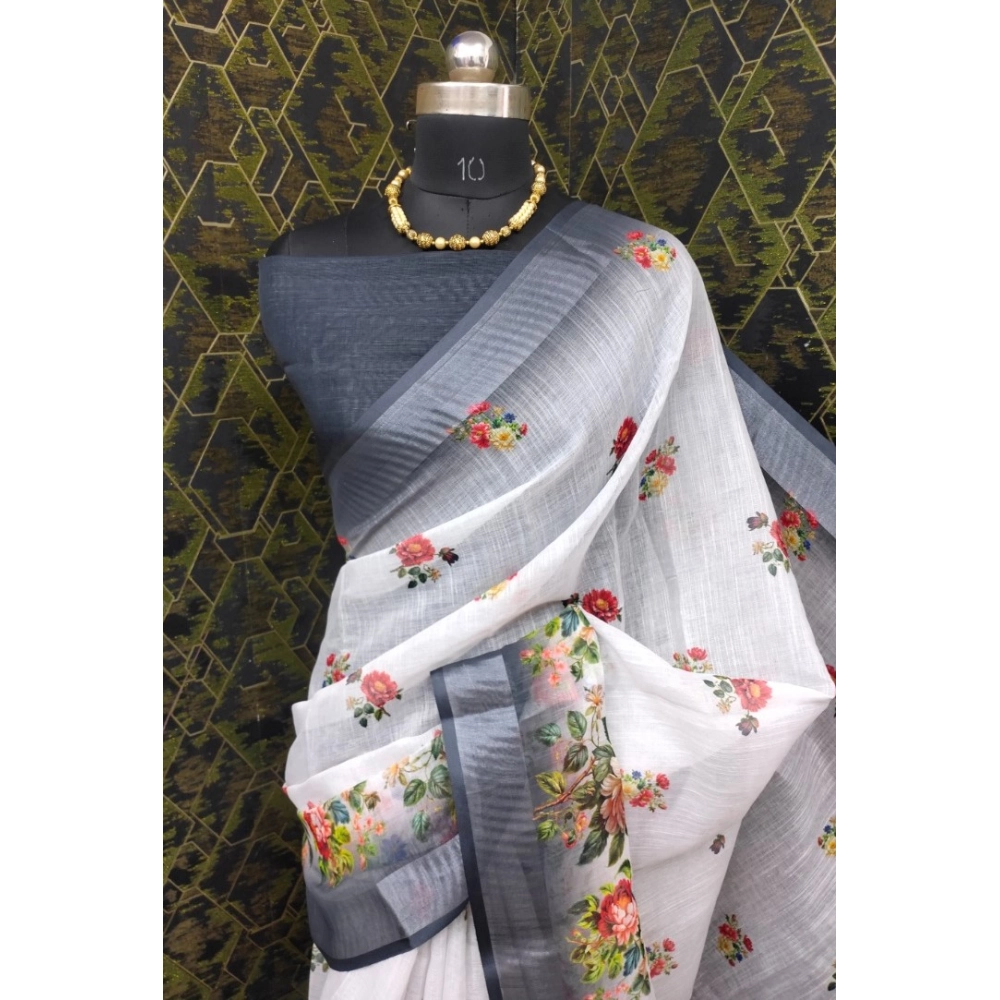 Generic Women's Cotton Linen Woven Design Saree With Unstitched Blouse 5.5Mtr (Black) Generic Women's Cotton Linen Woven Design Saree With Unstitched Blouse 5.5Mtr (Black)