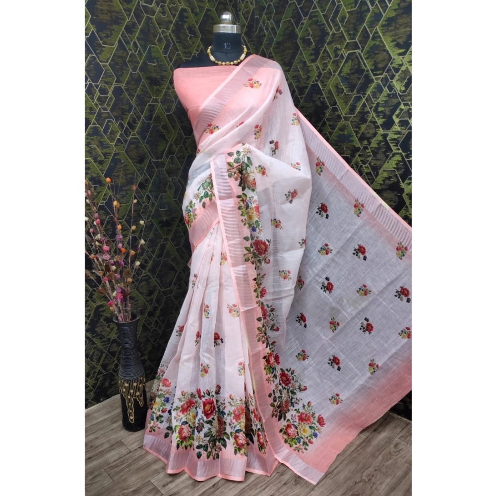 Generic Women's Cotton Linen Woven Design Saree With Unstitched Blouse 5.5Mtr (Peach) Generic Women's Cotton Linen Woven Design Saree With Unstitched Blouse 5.5Mtr (Peach)