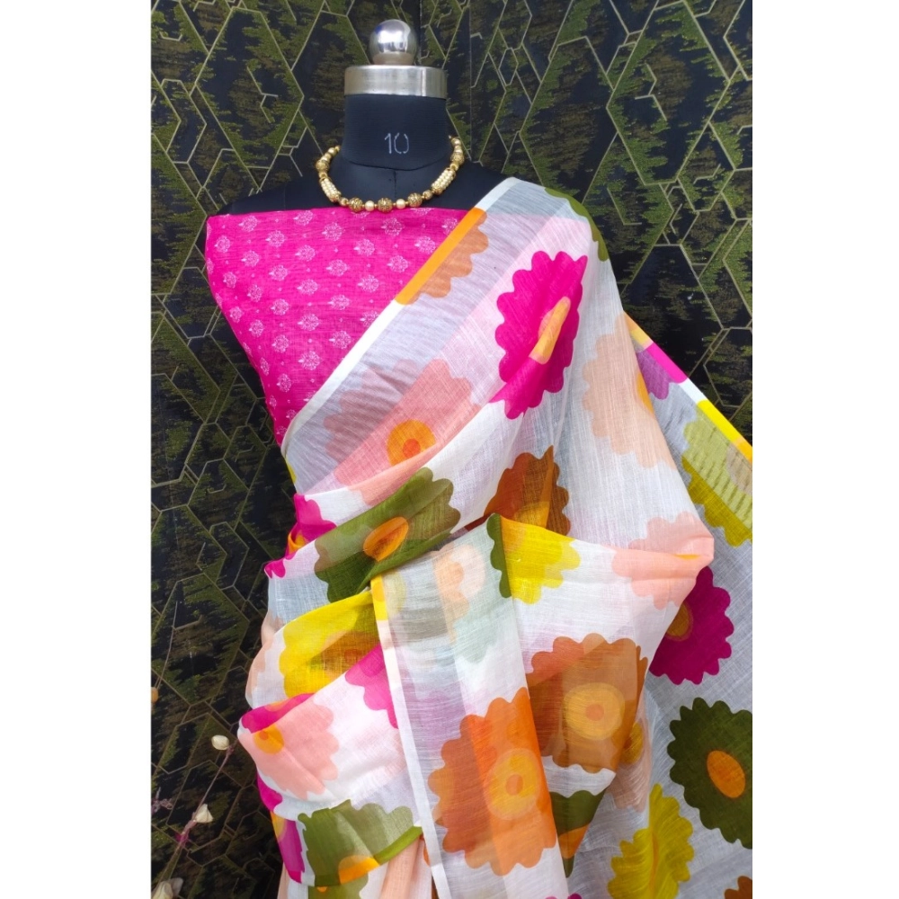 Generic Women's Cotton Linen Woven Design Saree With Unstitched Blouse 5.5Mtr (Pink) Generic Women's Cotton Linen Woven Design Saree With Unstitched Blouse 5.5Mtr (Pink)