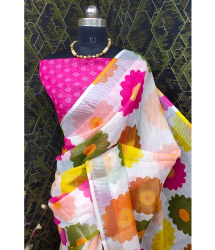 Generic Women's Cotton Linen Woven Design Saree With Unstitched Blouse 5.5Mtr (Pink) Generic Women's Cotton Linen Woven Design Saree With Unstitched Blouse 5.5Mtr (Pink)