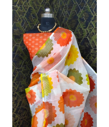 Generic Women's Cotton Linen Woven Design Saree With Unstitched Blouse 5.5Mtr (Orange) Generic Women's Cotton Linen Woven Design Saree With Unstitched Blouse 5.5Mtr (Orange)