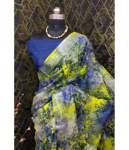 Generic Women's Cotton Linen Woven Design Saree With Unstitched Blouse 5.5Mtr (Blue) Generic Women's Cotton Linen Woven Design Saree With Unstitched Blouse 5.5Mtr (Blue)