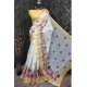 Generic Women's Cotton Linen Woven Design Saree With Unstitched Blouse 5.5Mtr (Yellow)