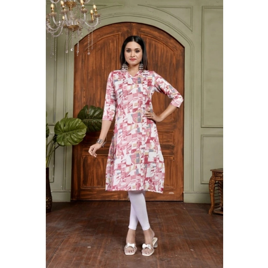 Generic Women's Cotton Blended Printed 3/4th Sleeve Collar Neck Kurti (Red) Generic Women's Cotton Blended Printed 3/4th Sleeve Collar Neck Kurti (Red)