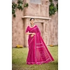 Generic Women's Cotton Printed Saree With Unstitched Blouse 5.5Mtr (Pink)