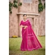 Generic Women's Cotton Printed Saree With Unstitched Blouse 5.5Mtr (Pink)