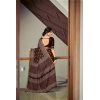 Generic Women's Cotton Printed Saree With Unstitched Blouse 5.5Mtr (Coffee)