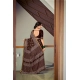 Generic Women's Cotton Printed Saree With Unstitched Blouse 5.5Mtr (Coffee)