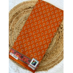 Generic Women's Cotton Printed Saree With Unstitched Blouse 5.5Mtr (Mustard)