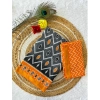 Generic Women's Cotton Printed Saree With Unstitched Blouse 5.5Mtr (Orange)