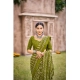 Generic Women's Cotton Printed Saree With Unstitched Blouse 5.5Mtr (Green)