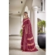 Generic Women's Cotton Printed Saree With Unstitched Blouse 5.5Mtr (Maroon)