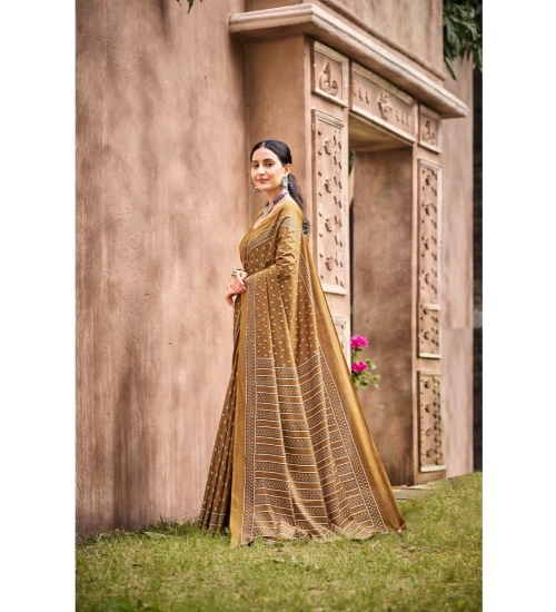 Generic Women's Cotton Printed Saree With Unstitched Blouse 5.5Mtr (Mustard) Generic Women's Cotton Printed Saree With Unstitched Blouse 5.5Mtr (Mustard)