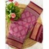 Generic Women's Cotton Printed Saree With Unstitched Blouse 5.5Mtr (Pink)