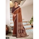 Generic Women's Cotton Printed Saree With Unstitched Blouse 5.5Mtr (Coffee)