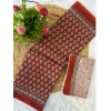 Generic Women's Cotton Printed Saree With Unstitched Blouse 5.5Mtr (Red)