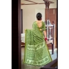 Generic Women's Cotton Printed Saree With Unstitched Blouse 5.5Mtr (Green)