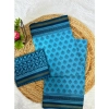 Generic Women's Cotton Printed Saree With Unstitched Blouse 5.5Mtr (Turquoise Green)