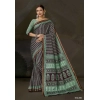 Generic Women's Cotton Printed Saree With Unstitched Blouse 5.5Mtr (Green)