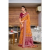 Generic Women's Cotton Printed Saree With Unstitched Blouse 5.5Mtr (Mustard)