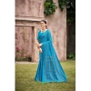 Generic Women's Cotton Printed Saree With Unstitched Blouse 5.5Mtr (Sky Blue)