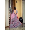 Generic Women's Cotton Printed Saree With Unstitched Blouse 5.5Mtr (Pink)