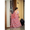 Generic Women's Cotton Printed Saree With Unstitched Blouse 5.5Mtr (Pink)