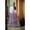 Generic Women's Cotton Printed Saree With Unstitched Blouse 5.5Mtr (Purple)