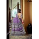 Generic Women's Cotton Printed Saree With Unstitched Blouse 5.5Mtr (Purple)