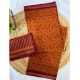 Generic Women's Cotton Printed Saree With Unstitched Blouse 5.5Mtr (Mustard)