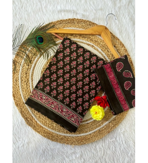 Generic Women's Cotton Printed Saree With Unstitched Blouse 5.5Mtr (Mehendi Green) Generic Women's Cotton Printed Saree With Unstitched Blouse 5.5Mtr (Mehendi Green)