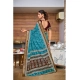 Generic Women's Cotton Printed Saree With Unstitched Blouse 5.5Mtr (Sky Blue)