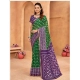 Generic Women's Cotton Printed Saree With Unstitched Blouse 5.5Mtr (Green)