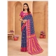 Generic Women's Cotton Printed Saree With Unstitched Blouse 5.5Mtr (Blue)