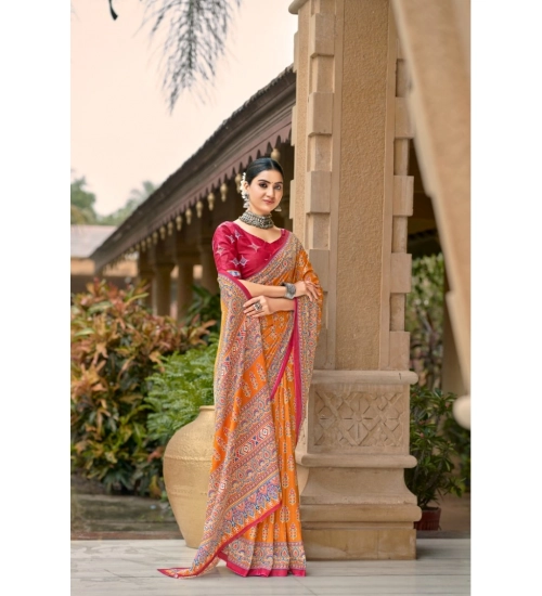 Generic Women's Cotton Printed Saree With Unstitched Blouse 5.5Mtr (Mustard) Generic Women's Cotton Printed Saree With Unstitched Blouse 5.5Mtr (Mustard)