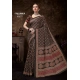 Generic Women's Cotton Printed Saree With Unstitched Blouse 5.5Mtr (Coffee)
