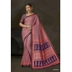 Generic Women's Cotton Printed Saree With Unstitched Blouse 5.5Mtr (Pink)