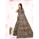 Generic Women's Cotton Printed Saree With Unstitched Blouse 5.5Mtr (Grey)