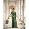Generic Women's Cotton Printed Saree With Unstitched Blouse 5.5Mtr (Green)