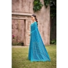 Generic Women's Cotton Printed Saree With Unstitched Blouse 5.5Mtr (Sky Blue)