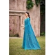 Generic Women's Cotton Printed Saree With Unstitched Blouse 5.5Mtr (Sky Blue)
