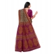 Generic Women's Cotton Printed Saree With Unstitched Blouse 5.5Mtr (Purple)