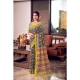 Generic Women's Cotton Printed Saree With Unstitched Blouse 5.5Mtr (Yellow)