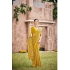 Generic Women's Cotton Printed Saree With Unstitched Blouse 5.5Mtr (Mustard)