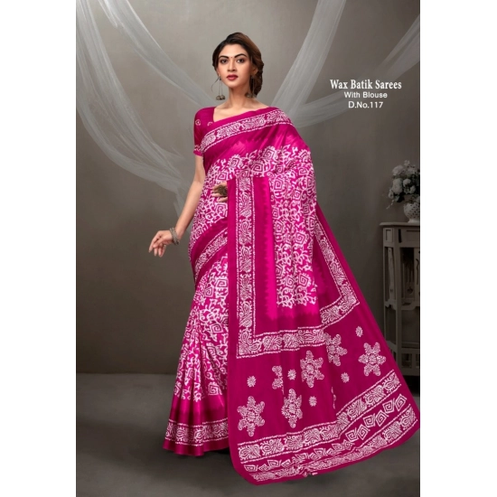 Generic Women's Cotton Printed Saree With Unstitched Blouse 5.5Mtr (Pink) Generic Women's Cotton Printed Saree With Unstitched Blouse 5.5Mtr (Pink)