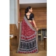 Generic Women's Cotton Printed Saree With Unstitched Blouse 5.5Mtr (Red)