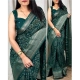 Generic Women's Dola Silk Printed Saree With Unstitched Blouse 5.5Mtr (Green)
