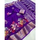 Generic Women's Jacquard Printed Saree With Unstitched Blouse 5.5Mtr (Purple)